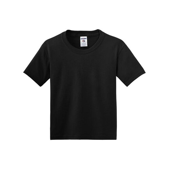 NWT JERZEES Womens Black Cotton Short Sleeve Crew Neck T-Shirt Top Size: S - Picture 1 of 2